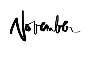 November Handwritten Calligraphy Clipart in Elegant Black Script