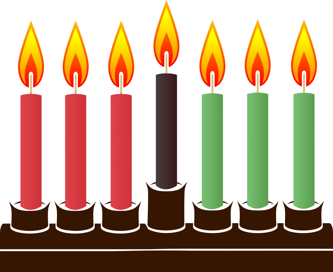 Festive Hanukkah Menorah Clipart with Glowing Colorful Candles on Dark Base