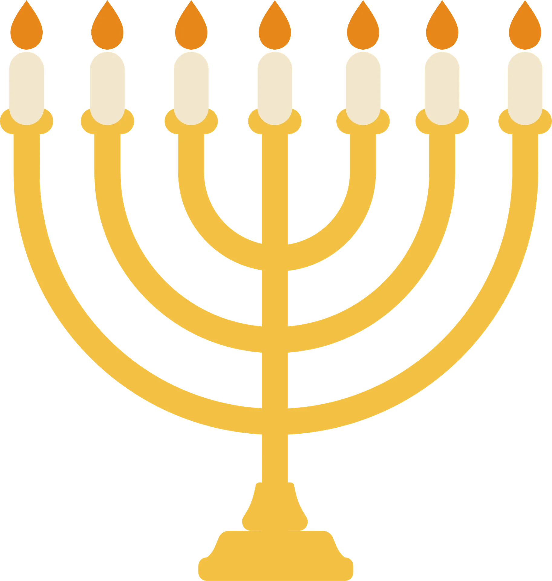Golden Hanukkah Menorah Clipart: Symbolic Candelabra of Jewish Holiday Celebration