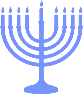 Serene Blue Hanukkah Menorah Clipart - Traditional Jewish Holiday Symbol