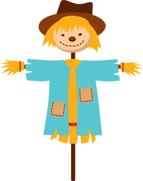 Cheerful Countryside Scarecrow Clipart - Cute Farm Guardian Illustration