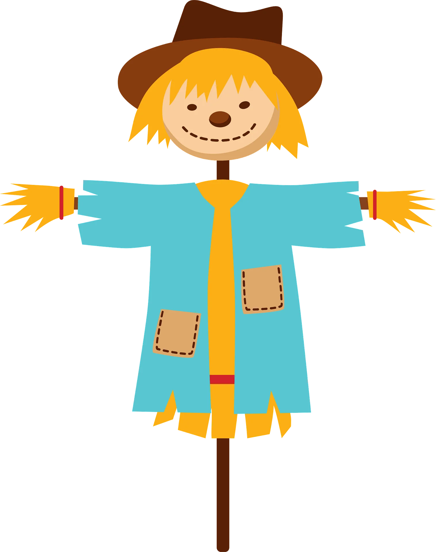 Cheerful Countryside Scarecrow Clipart - Cute Farm Guardian Illustration
