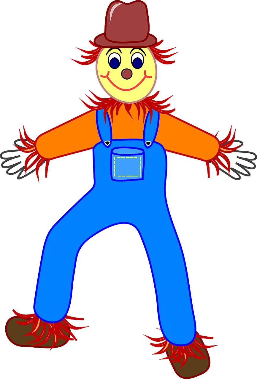 Cheerful Farm Guardian: Playful Scarecrow Clipart with Whimsical Charm