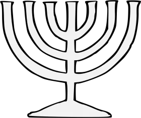 Classic Black and White Menorah Clipart Symbolizing Jewish Holiday Tradition