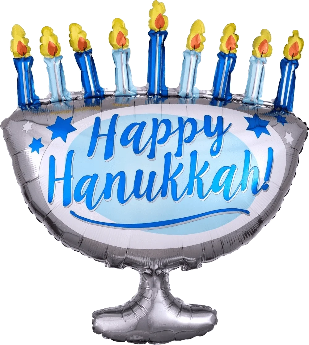 Festive Metallic Hanukkah Menorah Clipart Celebrating Jewish Holiday Tradition