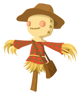 Whimsical Countryside Scarecrow Clipart: Adorable Farming Character Design