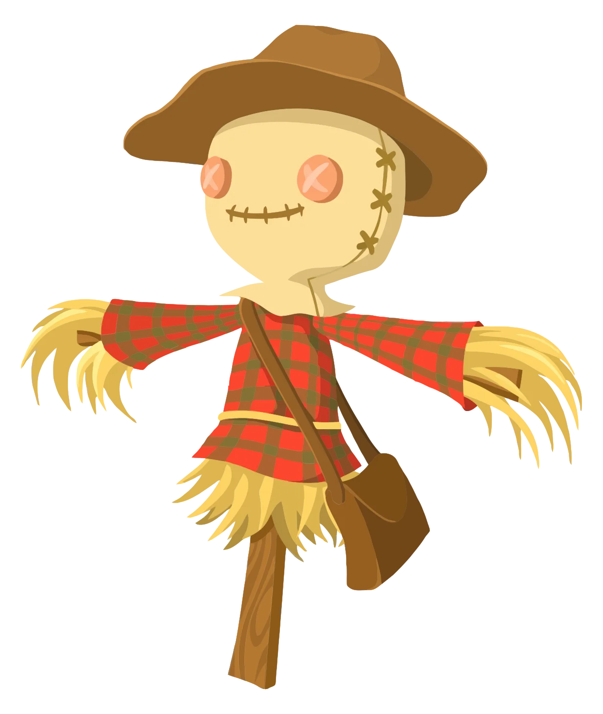 Whimsical Countryside Scarecrow Clipart: Adorable Farming Character Design