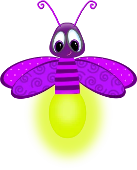 Adorable Cartoon Lightning Bug Clipart with Luminescent Glow
