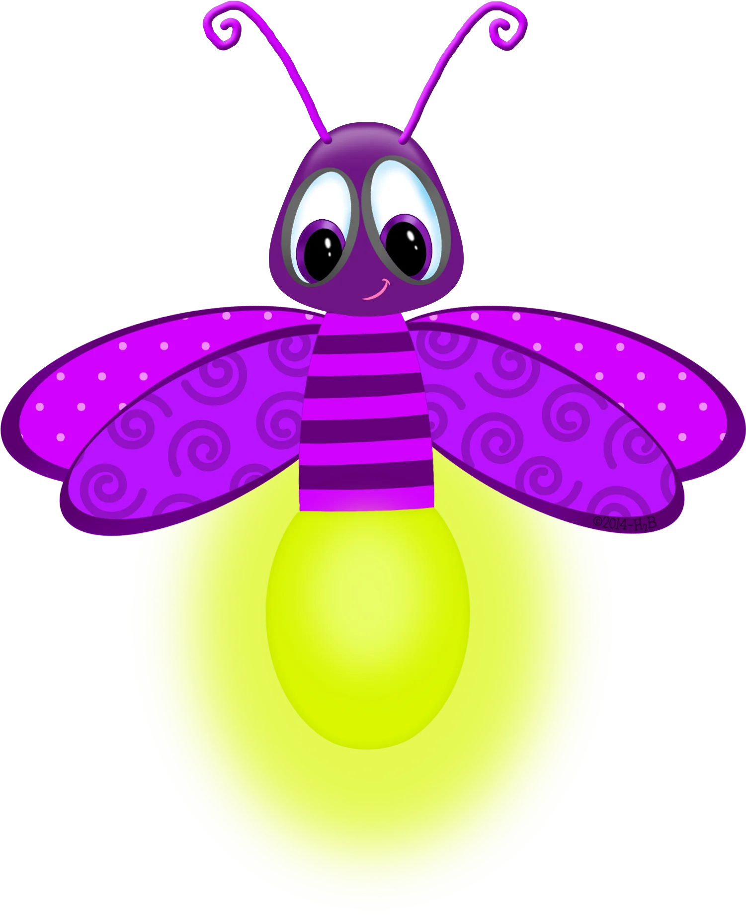 Adorable Cartoon Lightning Bug Clipart with Luminescent Glow