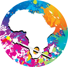 Artistic Splash of Colors Revealing Majestic African Continent Clipart Design