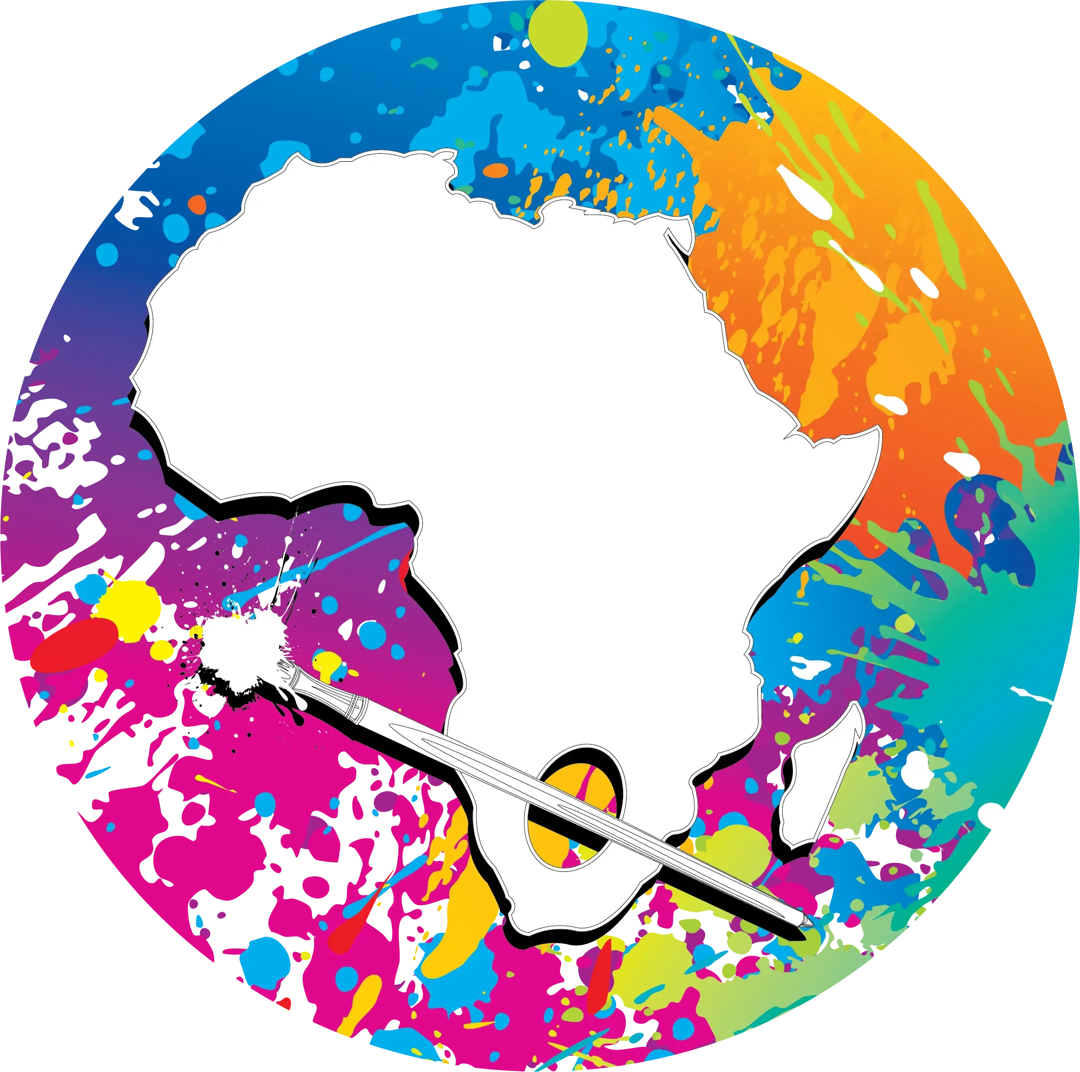 Artistic Splash of Colors Revealing Majestic African Continent Clipart Design