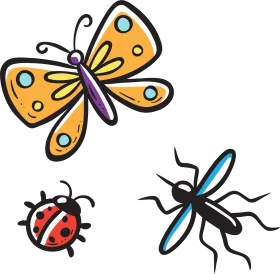 Charming Insect World: Delightful Cartoon Bugs Clipart Collection