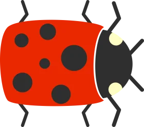 Cheerful Ladybug Clipart with Bold Red and Black Polka Dot Design