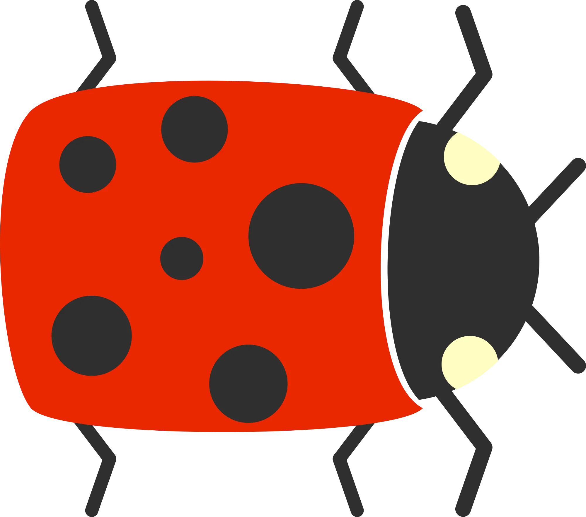 Cheerful Ladybug Clipart with Bold Red and Black Polka Dot Design