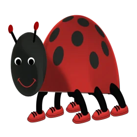 Cheerful Red Ladybug Clipart with Whimsical Cartoon Style and Playful Design
