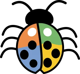 Colorful Ladybug Clipart: A Playful Geometric Bug Design with Unique Patterns