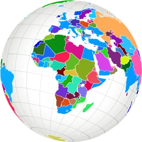 Colorful Political World Map Clipart - Global Regions Illustrated in Diverse Palette