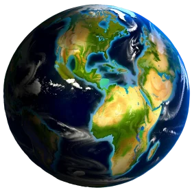 Detailed Realistic Global Representation Earth Clipart Illustration