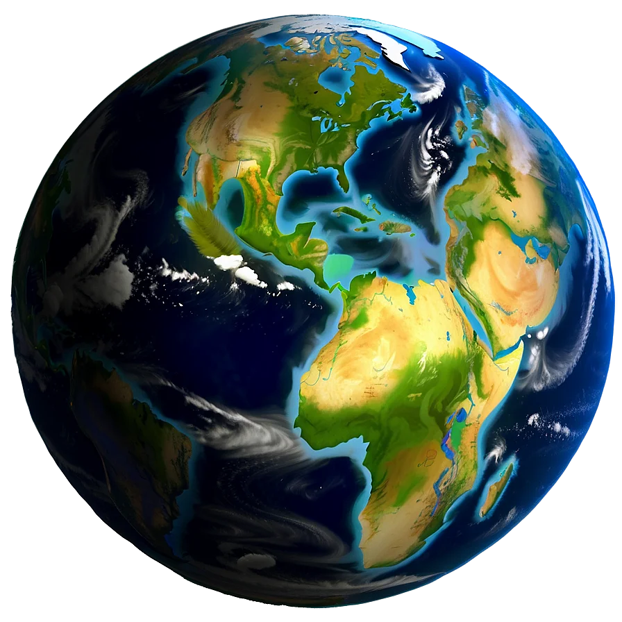 Detailed Realistic Global Representation Earth Clipart Illustration