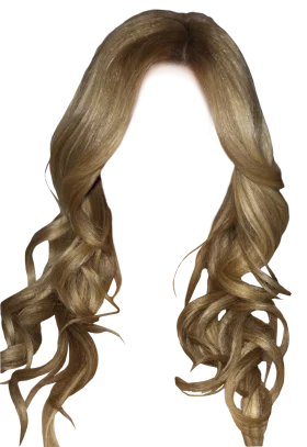 Elegant Blonde Wavy Long Layered Hair Clipart with Soft Highlights