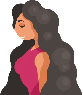 Elegant Curvy Silhouette with Luscious Dark Hair Clipart Design