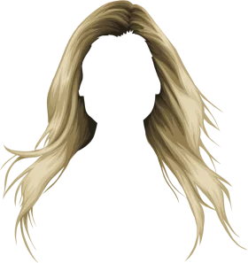Ethereal Blonde Layered Hairstyle Clipart with Soft Flowing Texture