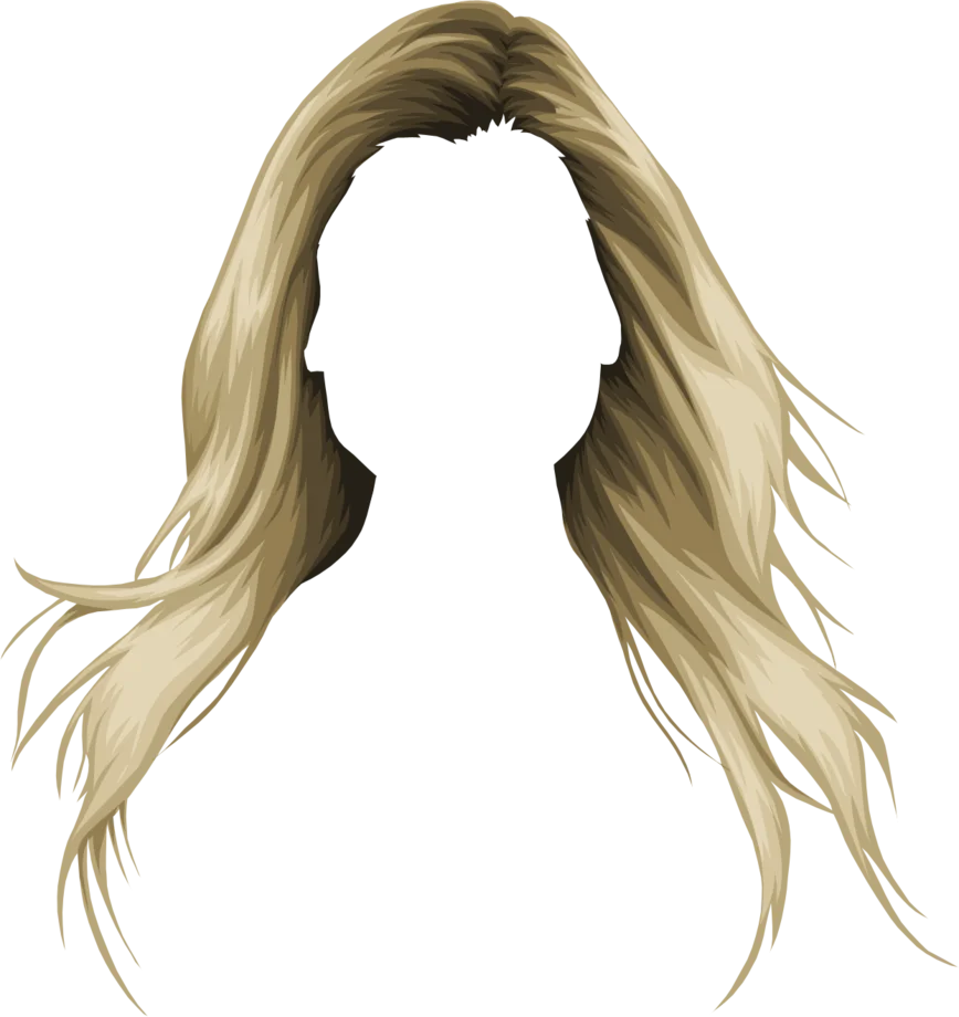Ethereal Blonde Layered Hairstyle Clipart with Soft Flowing Texture