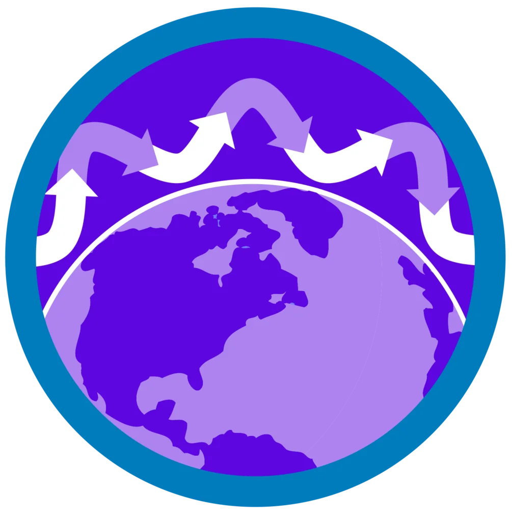 Global Connectivity Embrace: Stylized Earth Continents Clipart Design