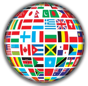 Global Harmony Flags Clipart: A Spherical Mosaic of International Unity and Diversity