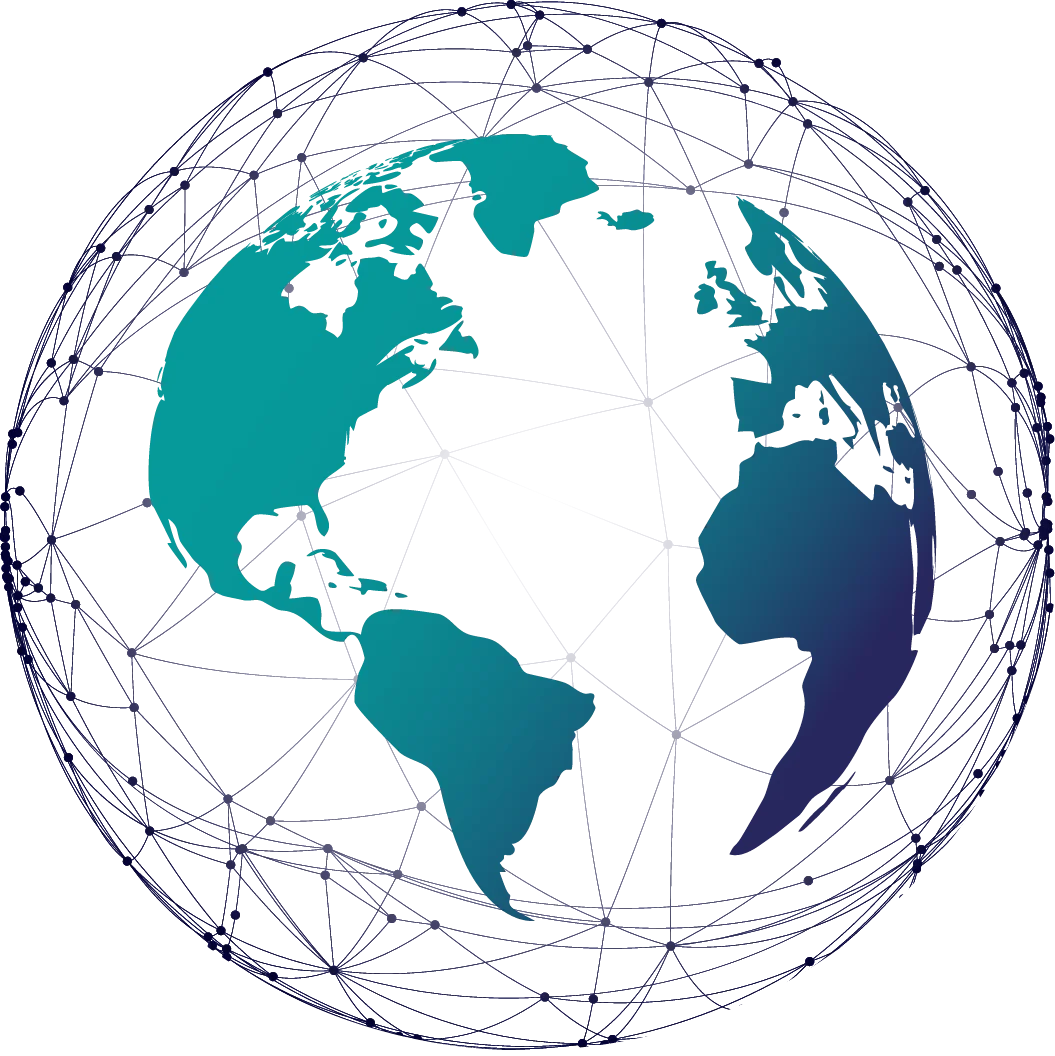 Global Network Connectivity Wireframe Earth Hemisphere Clipart Design