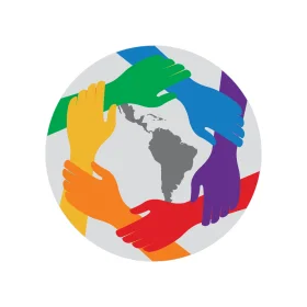 Global Unity and Diversity: Multicultural Hands Embracing World Clipart Design