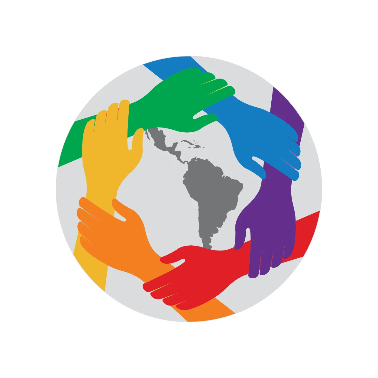 Global Unity and Diversity: Multicultural Hands Embracing World Clipart Design