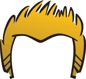 Golden Spiky Anime-Inspired Hairstyle Clipart Vector Graphic Design