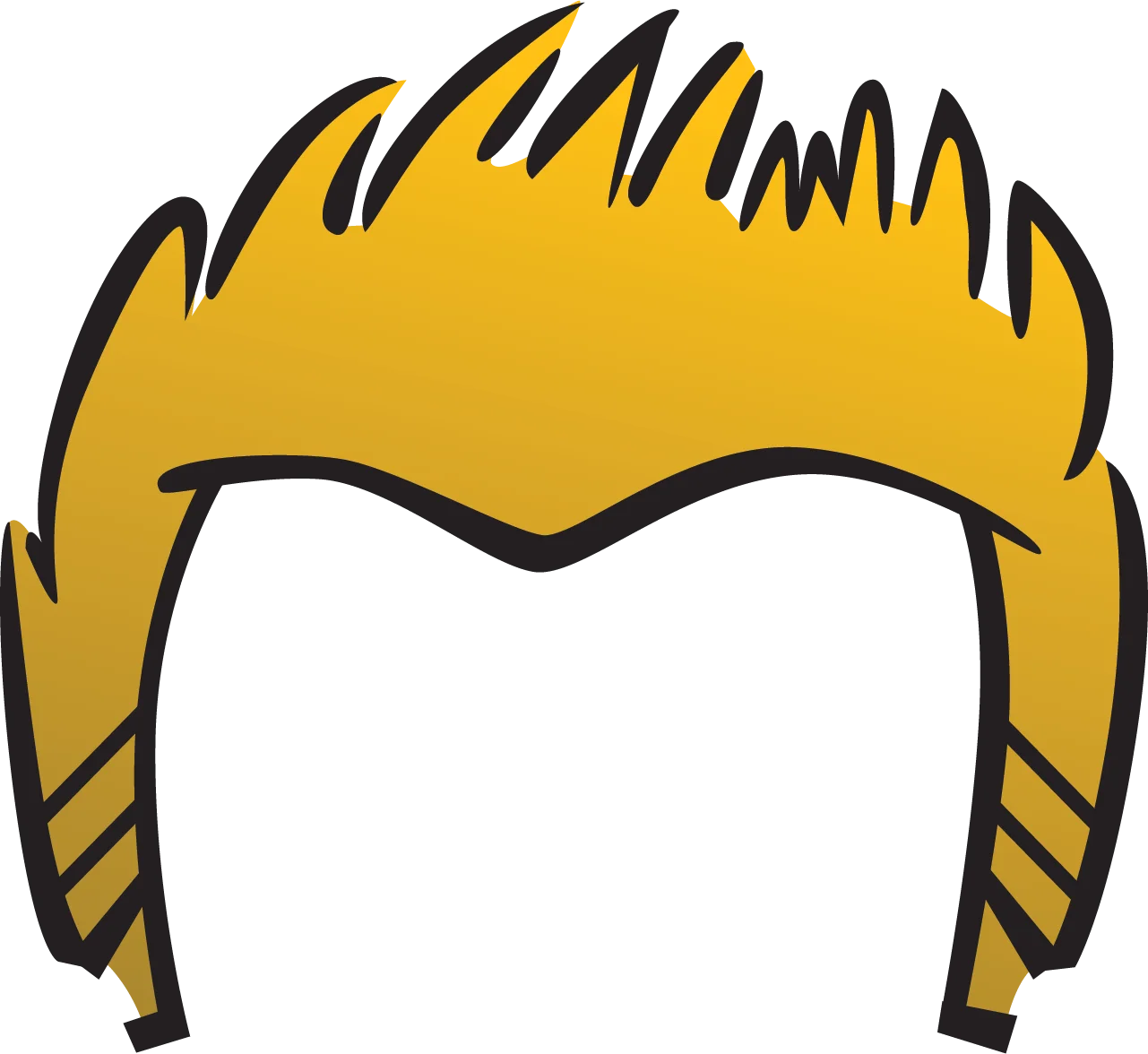 Golden Spiky Anime-Inspired Hairstyle Clipart Vector Graphic Design