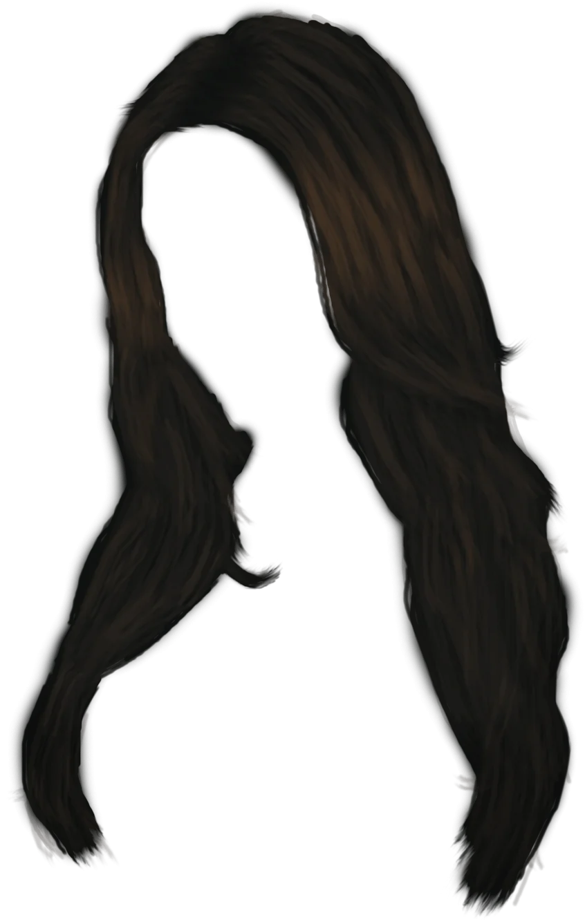 Long Layered Dark Brown Hair Silhouette Clipart Design for Styling Projects