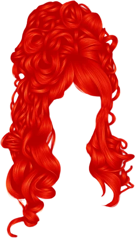 Luxurious Crimson Curls Clipart: Cascading Waves of Fiery Red Hairstyle