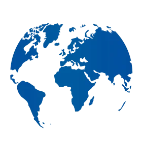 Minimalist Blue and White Globe Clipart Representing Worldwide Connectivity