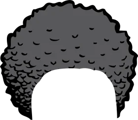 Retro Afro Hairstyle Monochrome Clipart Vector Illustration Design