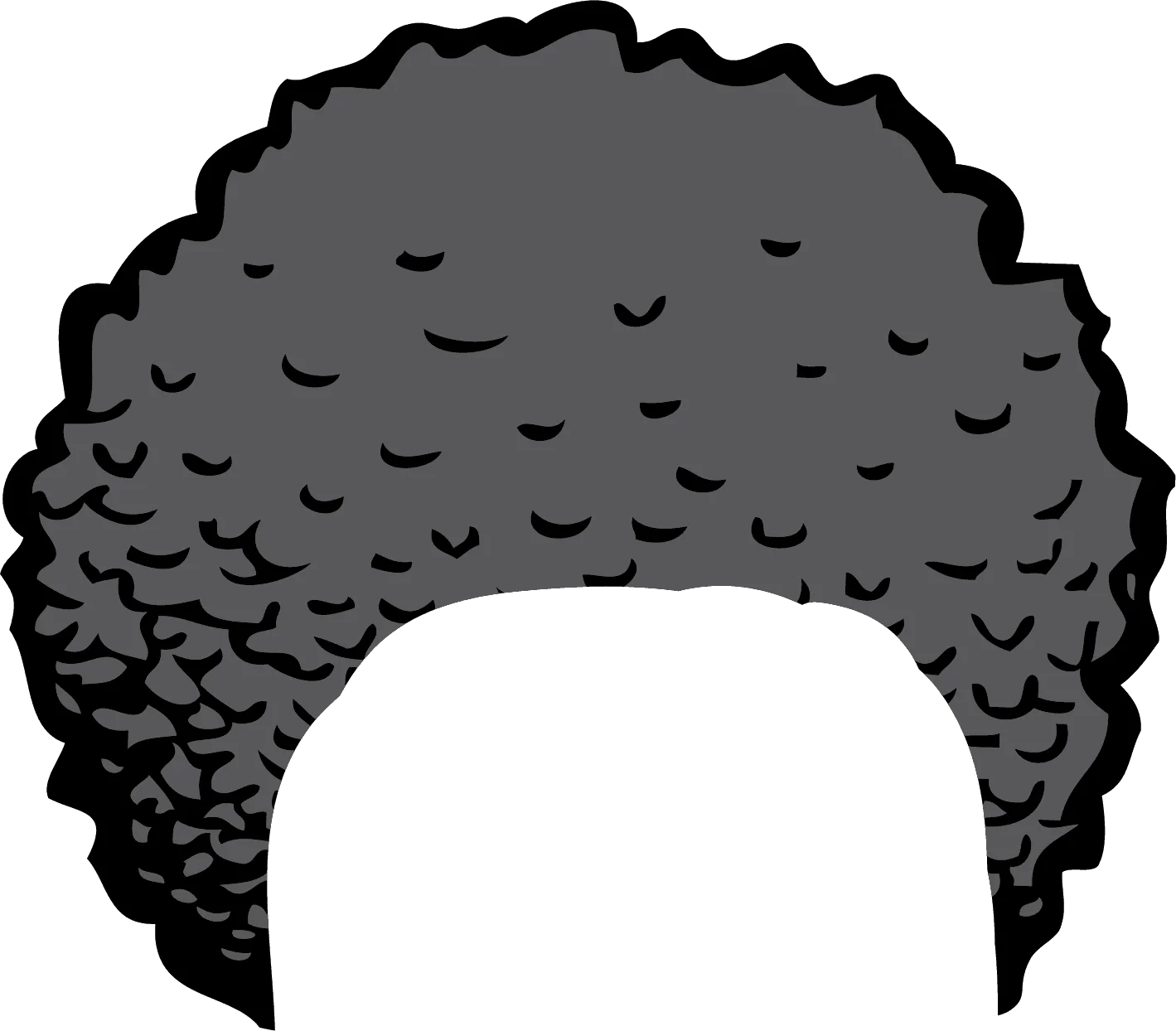 Retro Afro Hairstyle Monochrome Clipart Vector Illustration Design