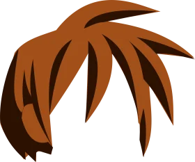 Spiky Unkempt Rust-Toned Anime-Style Hair Clipart Design Element