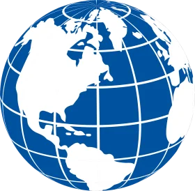 Stylish Blue and White Global Connectivity Worldmap Clipart Design