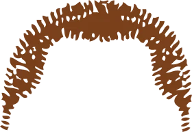 Stylized Brown Wavy Hair Silhouette Clipart Design Element