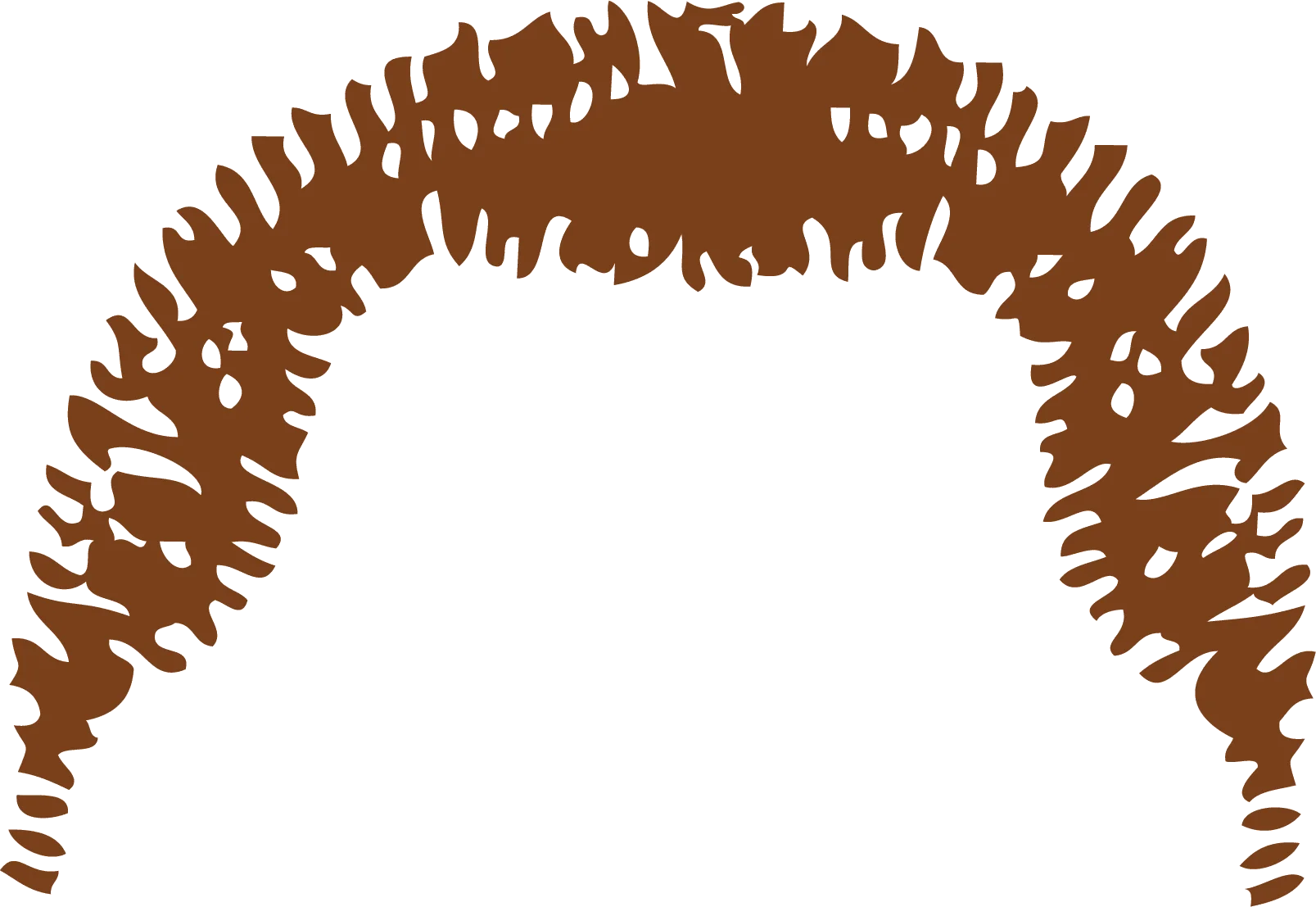 Stylized Brown Wavy Hair Silhouette Clipart Design Element