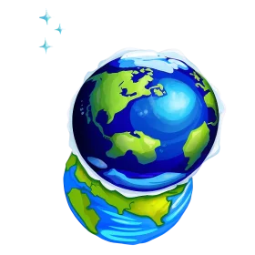 Stylized Global Earth Representation with Artistic Planetary Clipart Design