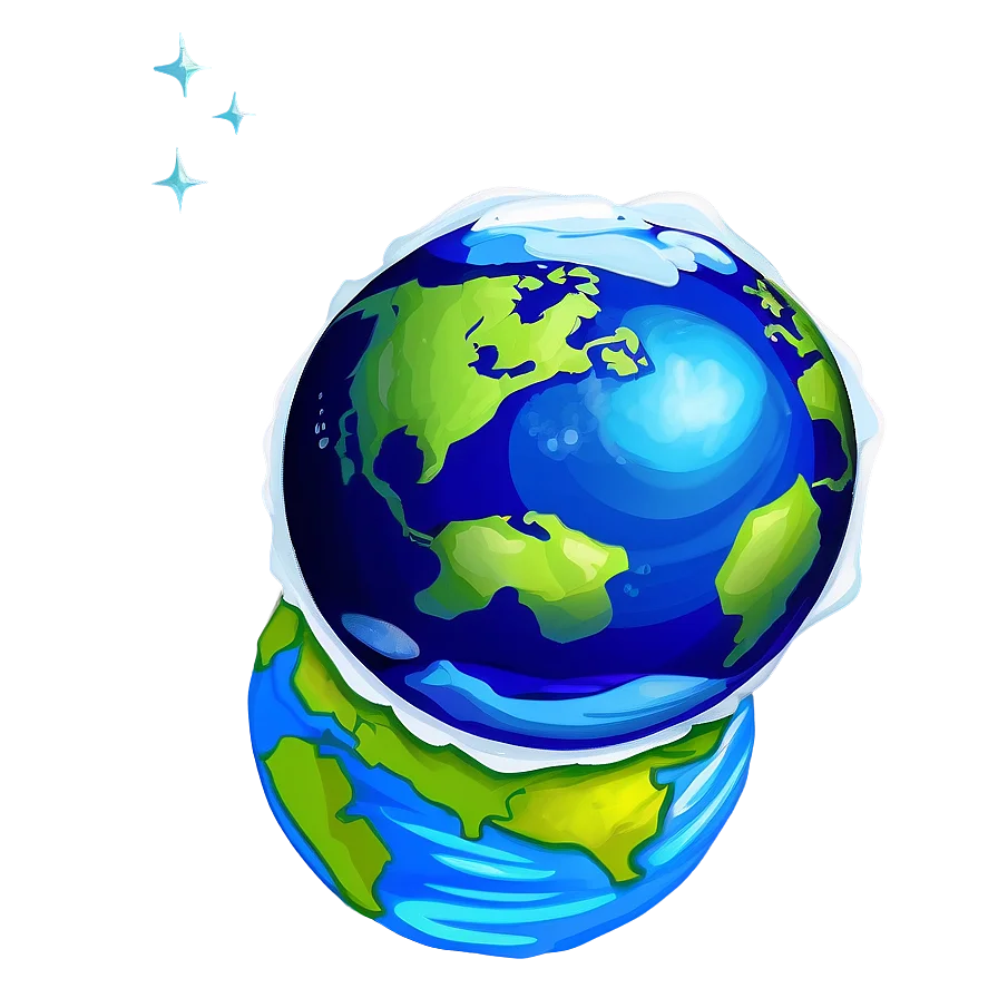 Stylized Global Earth Representation with Artistic Planetary Clipart Design