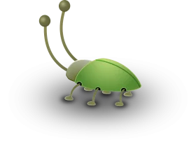 Whimsical Green Beetle Clipart with Charming Cartoon-Style Design