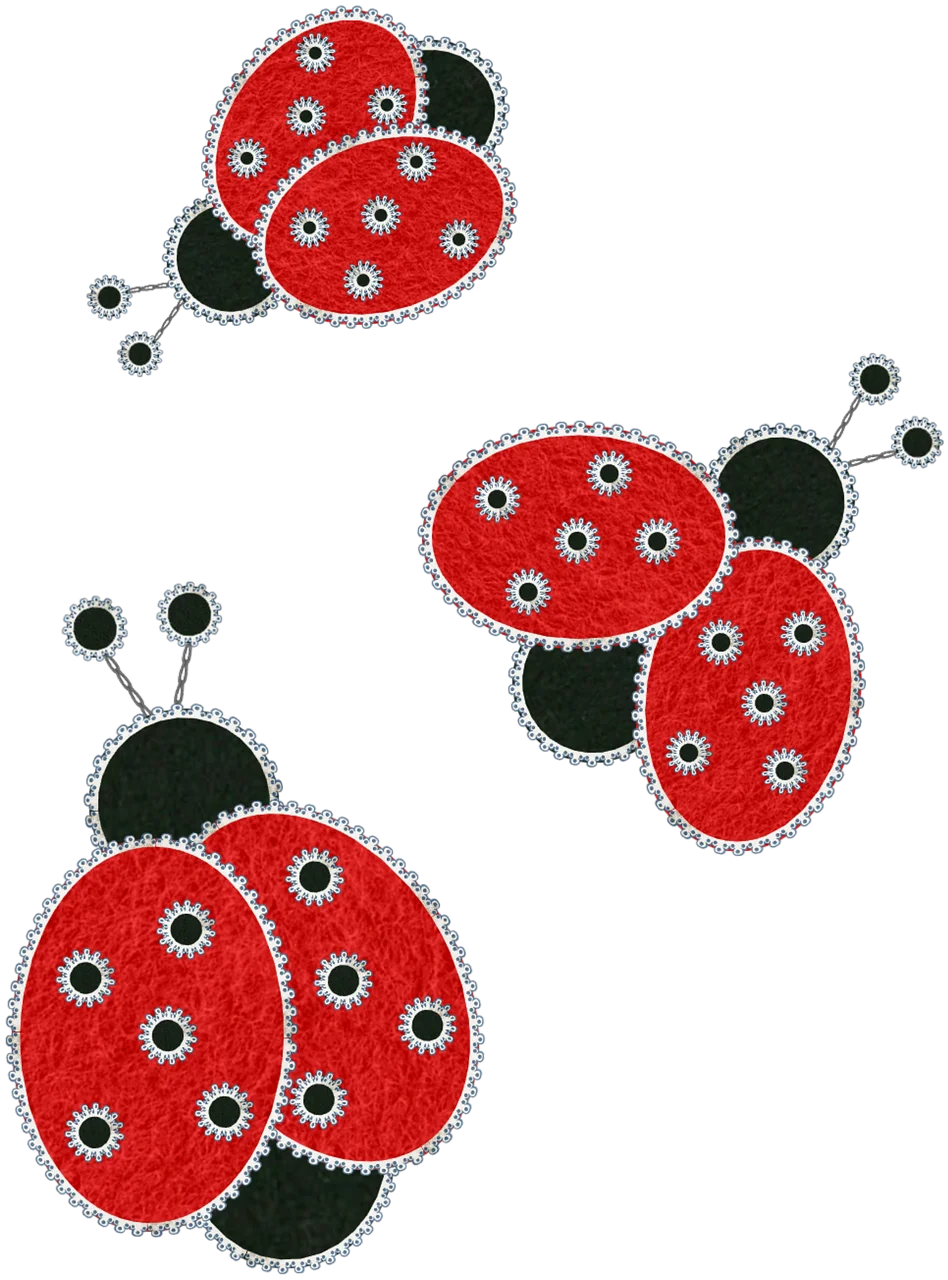Whimsical Ladybug Clipart Collection: Charming Red and Black Spotted Insects