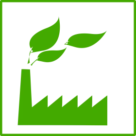 Eco-Friendly Green Factory Clipart Symbolizing Sustainable Industrial Design