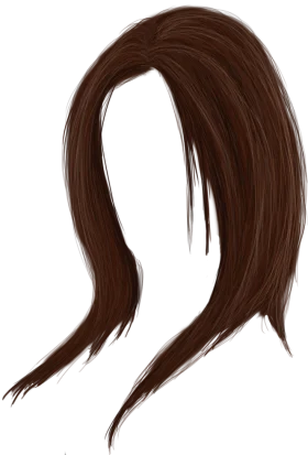 Elegant Brown Medium-Length Straight Hair Clipart Design Element