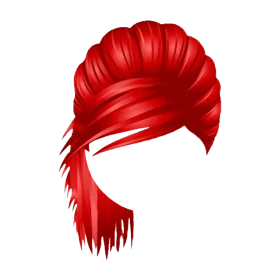 Fiery Red Hairstyle Clipart - Dynamic Stylish Hair Silhouette Design